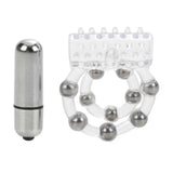 California exotic clear jelly vibrating ring with stroker beads - peaches and screams