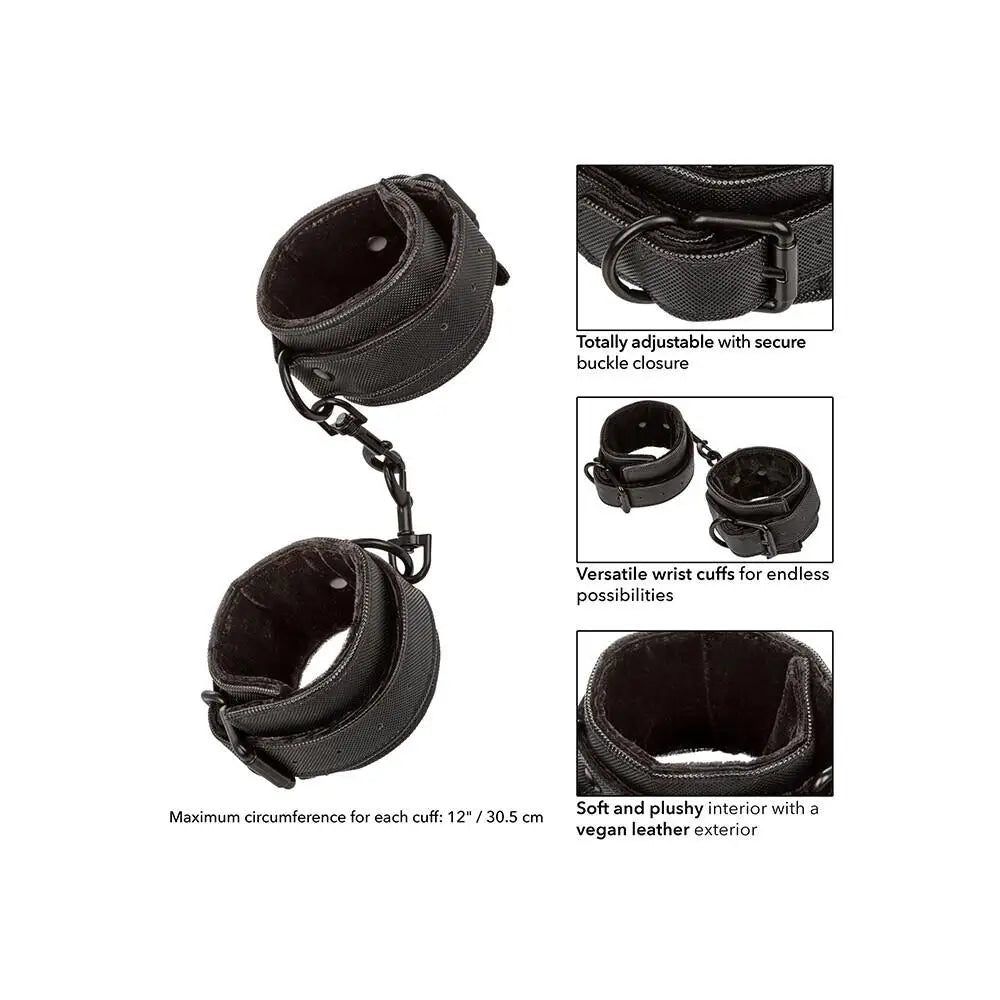 California exotic faux leather bondage wrist cuffs - peaches and screams