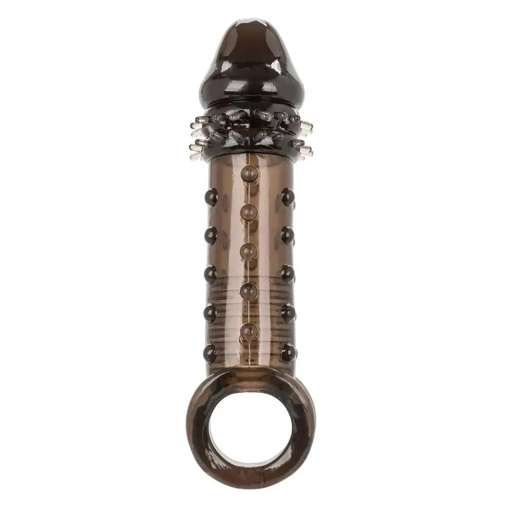 California exotic jelly grey stretchy penis sleeve with ring - peaches and screams