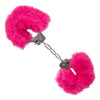 California exotic pink fluffy metal cuffs with keys - peaches and screams