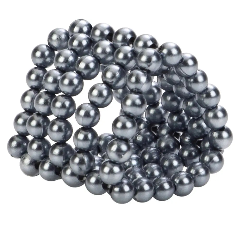 California exotic ultimate silver stroker beads cock ring - peaches and screams