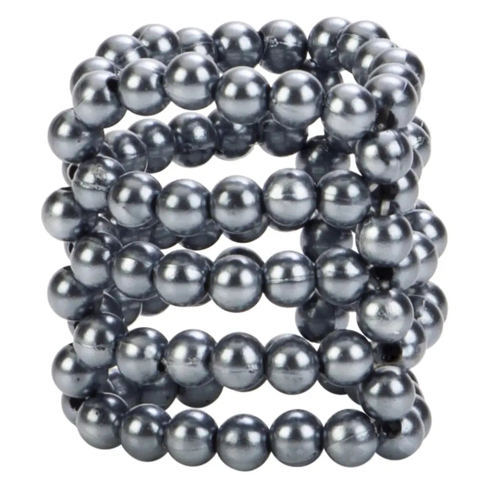 California exotic ultimate silver stroker beads cock ring - peaches and screams