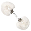 California exotic white ultra fluffy metal furry cuffs - peaches and screams