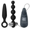 Colt black booty unisex waterproof vibrating anal kit - peaches and screams