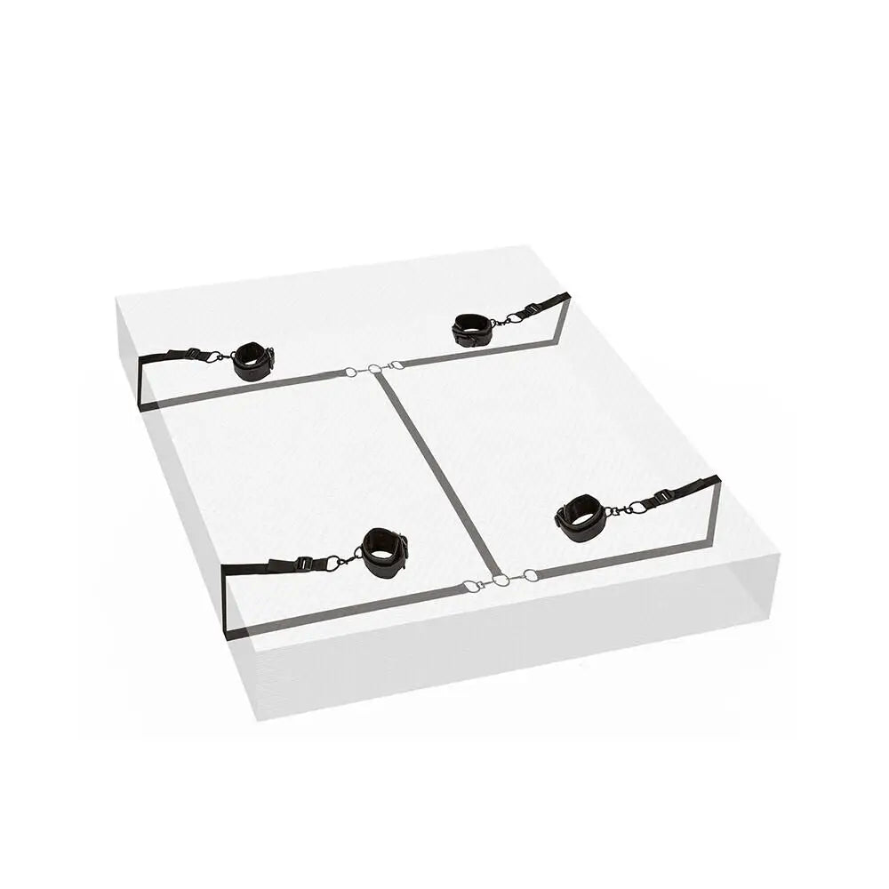 Colt faux leather black bed restraints for bdsm couples - peaches and screams