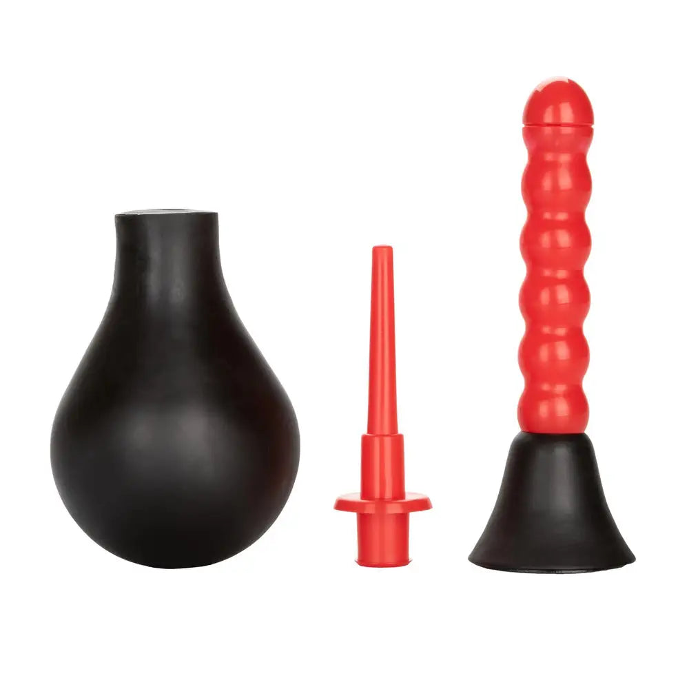 Colt red anal douche with removable nozzle for easy cleaning - peaches and screams