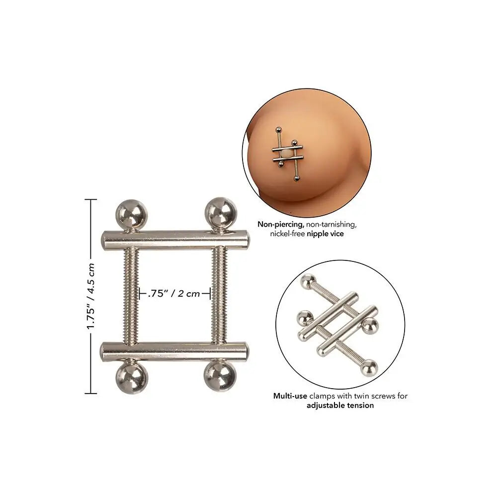 Colt stainless steel adjustable crossbar nipple vices - peaches and screams