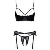 Cottelli collection cupless and crotchless set in lace - 80b/m - peaches and screams