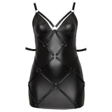 Cottelli curves stretchy black bondage plus size dress - xxl - peaches and screams