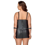 Cottelli curves stretchy black bondage plus size dress - xxxl - peaches and screams