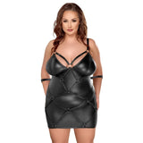 Cottelli curves stretchy black bondage plus size dress - xxxxl - peaches and screams