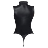 Cottelli sexy wet look bodysuit with hook and eye fastening - small - peaches and screams