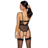 Cottelli wet look black pearl crotch sexy bodysuit - small - peaches and screams