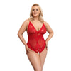 Cottelli wet look red crotchless bodysuit - x large - peaches and screams