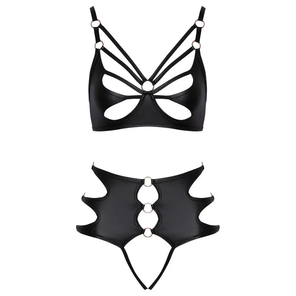 Crotchless bondage bra set for kink and seduction - x large - peaches and screams