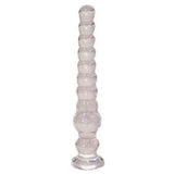 Crystal anos acrylic butt plug with graduating beads 10.2 - peaches and screams