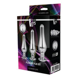 Dream toys stainless steel 3 piece beginner butt plug set - peaches and screams