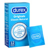 Durex classic male natural condoms 12 pack premium latex protection - peaches and screams