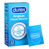 Durex classic male natural condoms 12 pack premium latex protection - peaches and screams
