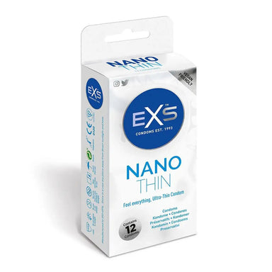 Exs Nano Latex Ultra Thin Condom 12 Pack - Peaches and Screams