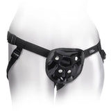 Fetish fantasy black adjustable strap on harness with o ring - peaches and screams