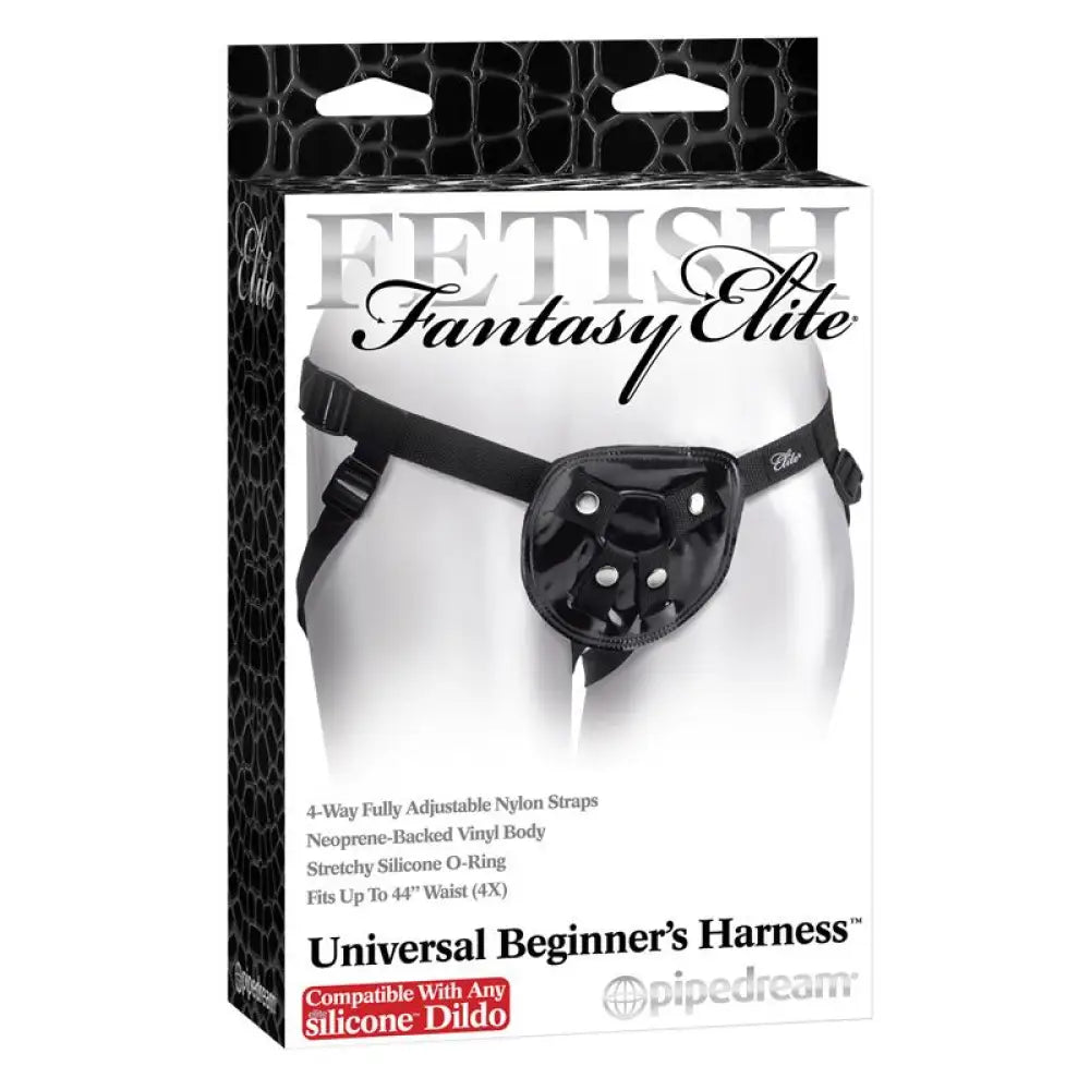 Fetish fantasy black adjustable strap on harness with o ring - peaches and screams