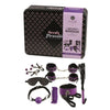 Fetish secret bondage kit black and purple 7 piece set - peaches and screams