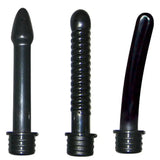 Fifi black anal douche enema system with 3 attachments - peaches and screams