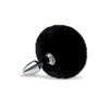 Furry tales black bunny tail anal butt plug 2.7 inch - peaches and screams
