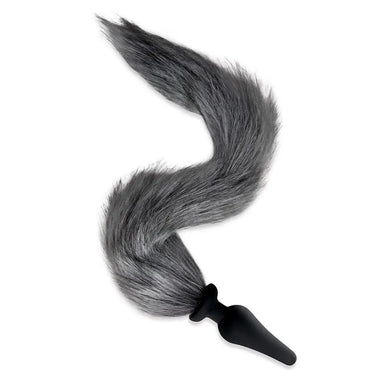 4.5 - inch Furry Tales Grey Foxtail Butt Plug - Peaches and Screams