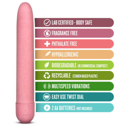 Gaia biodegradable eco vibrator pink - bullet vibrators peaches and screams