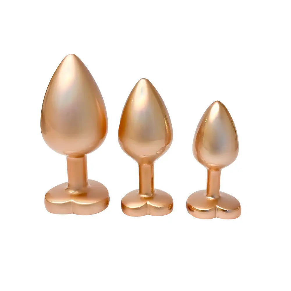 Gleaming love pearl gold butt plug set of 3 sizes - peaches and screams