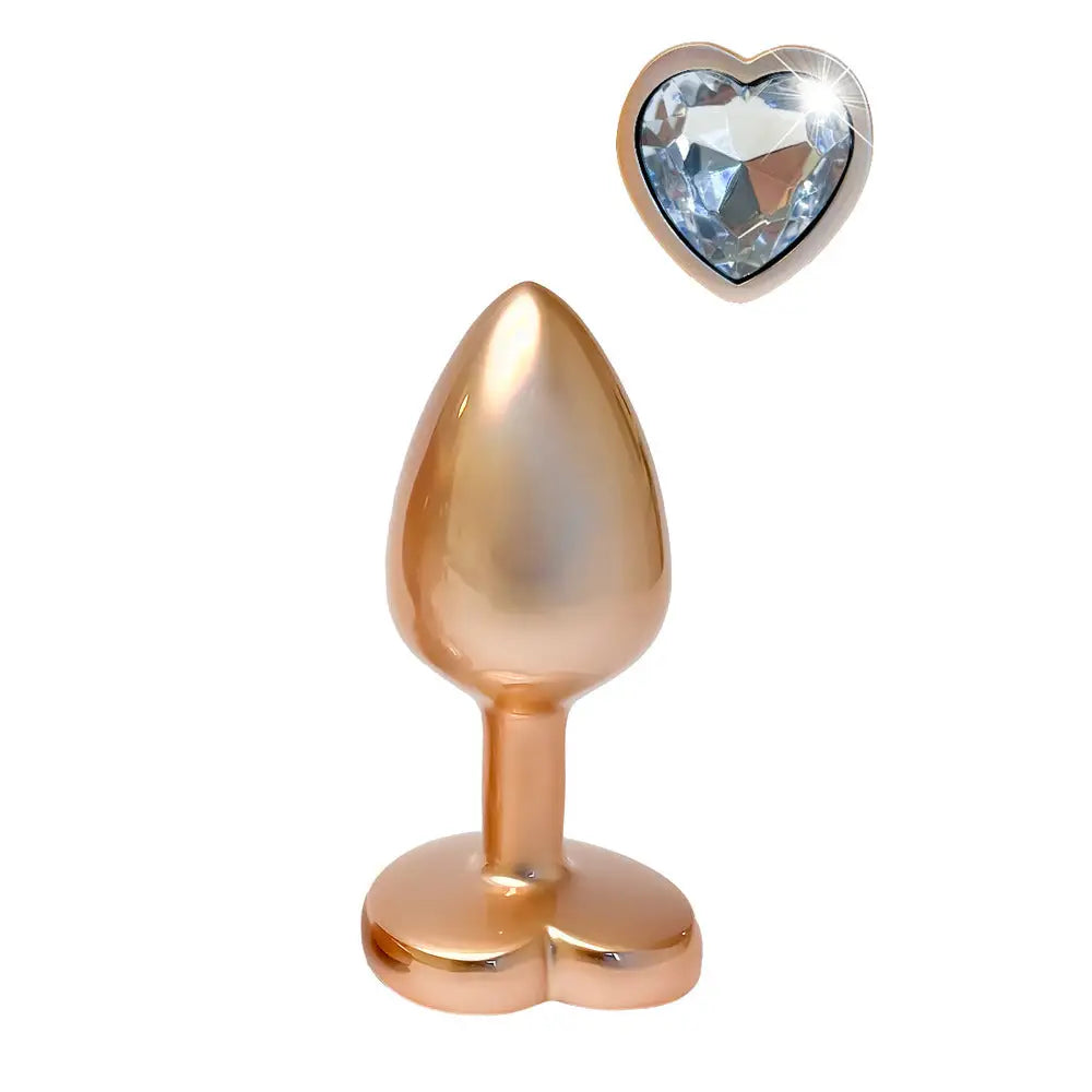 Gleaming love pearl gold butt plug small luxury anal toy - peaches and screams