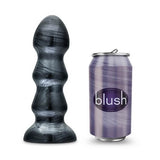 Jet black jack large ribbed butt plug 7 inches - butt plugs peaches and screams