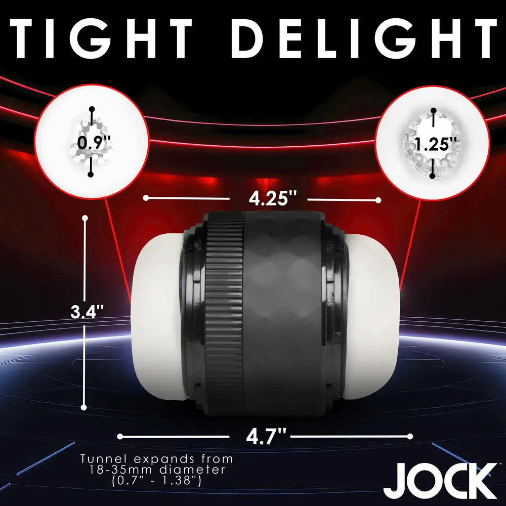 Jock tightening masturbator with adjustable grip sleeve - peaches and screams