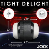 Jock tightening masturbator with adjustable grip sleeve - peaches and screams