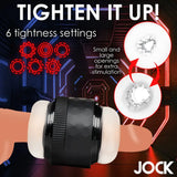 Jock tightening masturbator with adjustable grip sleeve - peaches and screams