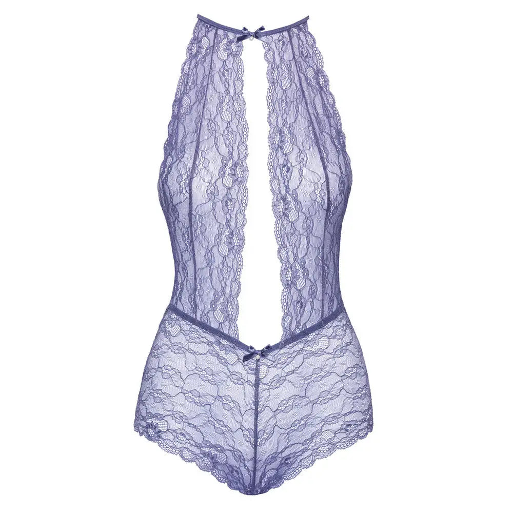 Kissable delicate lace halterneck lingerie bodysuit - peaches and screams