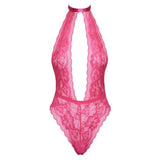 Kissable halterneck lace body pink lingerie - l/xl - peaches and screams