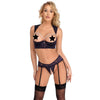 Lace and satin cupless and crotchless bra set - 80b/m - peaches and screams