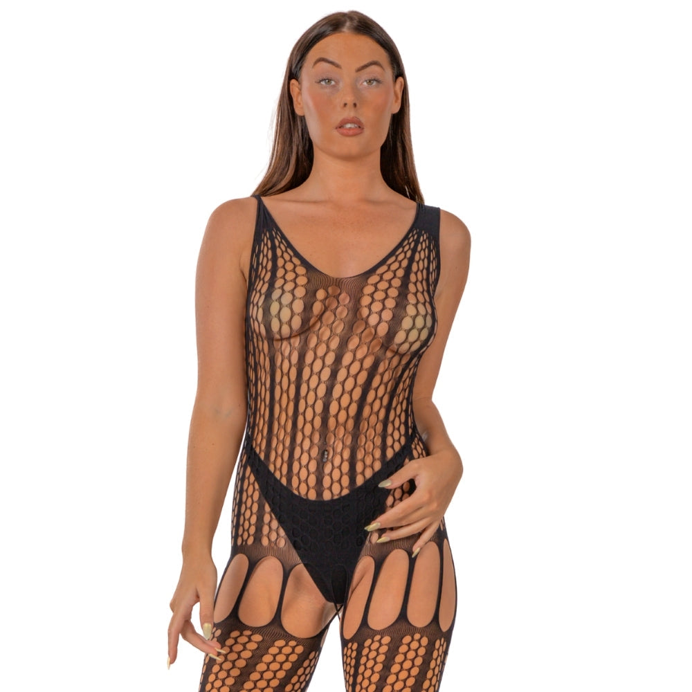 Lace by lj crochet bodystocking black - peaches and screams