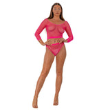 Lace by lj fence net crop top and bottoms set - peaches and screams