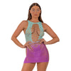 Lace by lj ombre faux lace up mini dress - peaches and screams