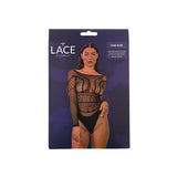 Lace by lj seamless lace long sleeved bodysuit black - peaches and screams