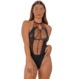 Lace by lj strappy halter teddy black - peaches and screams