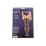 Lace by lj lace up suspender tights black - peaches and screams