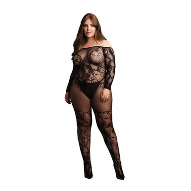 Le Desir Bodystocking With Off Shoulder Long Sleeves - Peaches and Screams