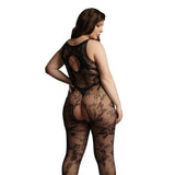Le desir plus size black criss cross bodystocking uk 14 20 - peaches and screams