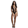 Le desir sexy wet look stretchy black fishnet teddy uk 6 14 - peaches and screams