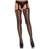 Leg avenue black lace up suspender tights - peaches and screams
